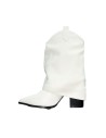 LOVERY shoes CH2203 stivali donna in similpelle bianco con tacco Lovery - 2 Lovery stivaletti camperos donna in ecopelle bianco 