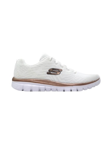 SKECHERS 12615/WTRG sneakers sportive donna in tessuto bianco oro Skechers - 1 Skechers donna scarpe da ginnastica in tessuto co