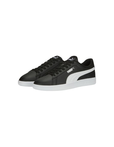 Puma Smash v2 L 365215 04 sneakers sportive uomo in pelle nero e bianco Puma - 2 Puma Smash v2 L scarpe casual uomo in ecopelle 