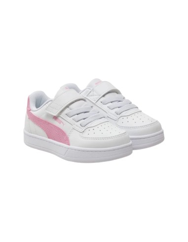 Puma Caven 2.0 AC PS 393839 09 sneakers bambina in pelle bianco rosa Puma - 1 Puma Caven 2.0 scarpe sportive kids in similpelle 