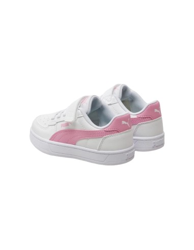 Puma Caven 2.0 AC PS 393839 09 sneakers bambina in pelle bianco rosa Puma - 2 Puma Caven 2.0 scarpe sportive kids in similpelle 