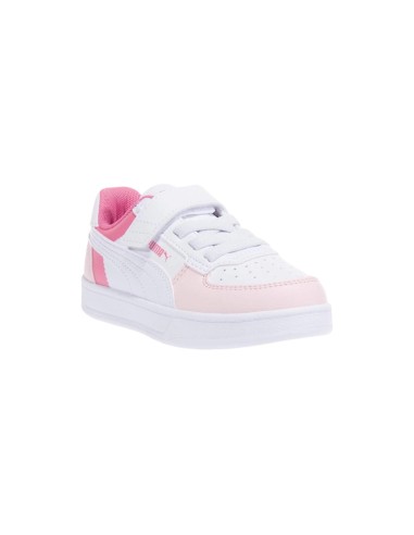 Puma Caven 2.0 Block AC PS 394462 01 sneakers bambina in pelle bianco e rosa Puma - 2 Puma Caven 2.0 Block scarpe sportive kids 