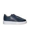 EXTON 218 sneakers uomo in pelle crust blu avio Exton - 2 Exton scarpe casual uomo in vera pelle microforata bluette 