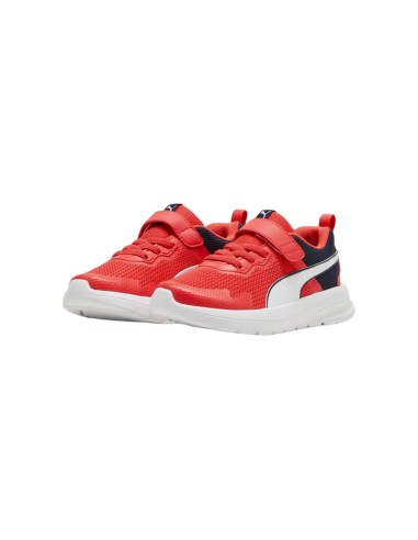 Puma Evolve Run Mesh AC PS 386239 17 sneakers bambino in tessuto rosso Puma - 2 Puma Evolve Run Mesh scarpe da ginnastica calzat