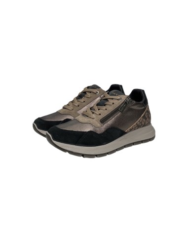 Igi&Co 6672566 sneakers donna in pelle e camoscio nero e bronzo Igi&Co - 2 Igi&amp;Co scarpe comode donna in vera pelle con chiu