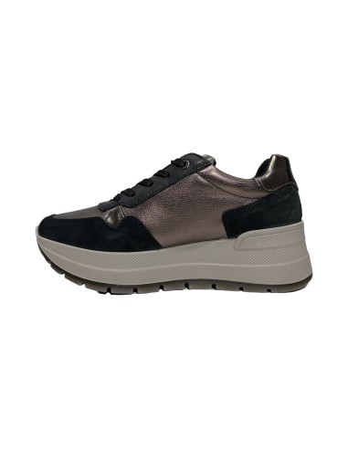 Igi&Co 6675400 sneakers donna in pelle e camoscio nero e bronzo Igi&Co - 2 Igi&amp;Co scarpe comode casual da donna in vera pell