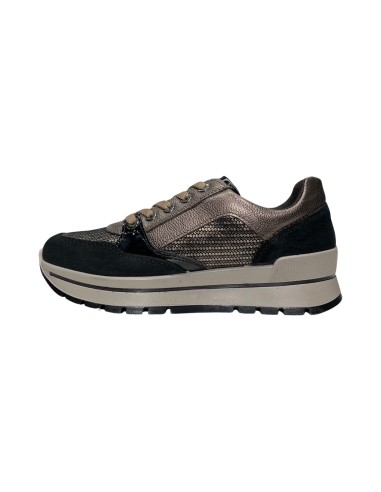 Igi&Co 6673811 sneakers donna in camoscio e pelle nero bronzo Igi&Co - 2 Igi&amp;Co scarpe comode casual donna in pelle con sott