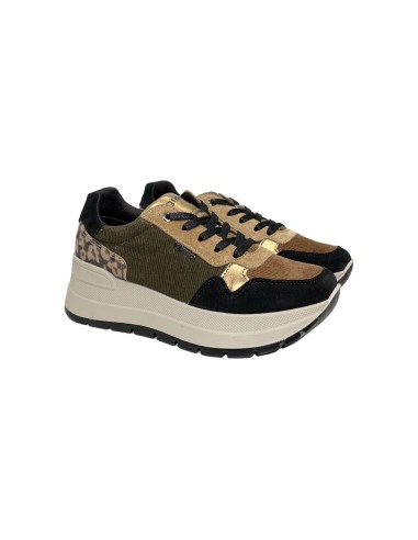 Igi&Co 6675600 sneakers donna in pelle e camoscio nero multicolor Igi&Co - 1 Igi&amp;Co scarpe comode casual da donna in pelle e