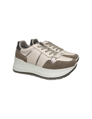 Igi&Co 6675411 sneakers donna in pelle e camoscio fango panna Igi&Co - 1 Igi&amp;Co scarpe comode casual da donna in vera pelle 