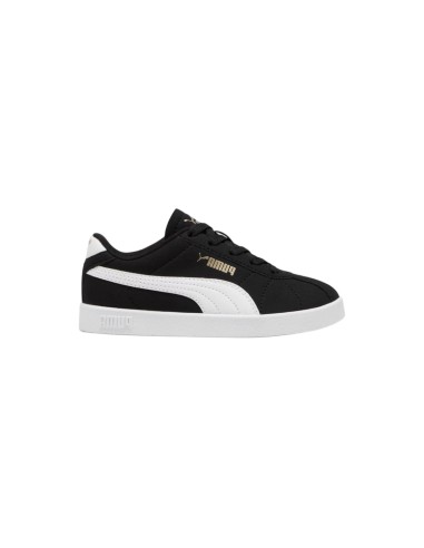 Puma Club II PS 398887 01 sneakers bambino in camoscio nero e bianco Puma - 1 Puma Club II PS scarpe sportive casual calzata kid