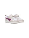 Puma Rebound V6 Lo AC Inf 397420 14 sneakers bambina in pelle bianco e rosa Puma - 2 Puma Rebound V6 scarpe sportive da bambina 