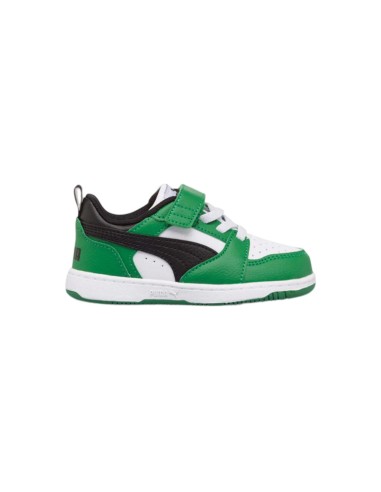 Puma Rebound V6 Lo AC Inf 397420 05 sneakers bambino in pelle verde e bianco Puma - 1 Puma Rebound V6 scarpe sportive da bambino