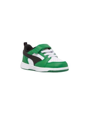 Puma Rebound V6 Lo AC Inf 397420 05 sneakers bambino in pelle verde e bianco Puma - 2 Puma Rebound V6 scarpe sportive da bambino