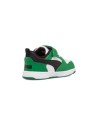 Puma Rebound V6 Lo AC Inf 397420 05 sneakers bambino in pelle verde e bianco Puma - 3 Puma Rebound V6 scarpe sportive da bambino