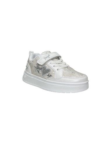 Primigi 6972100 sneakers bambina in nappa bianco lurex Primigi - 2 Primigi Kids scarpe bambina in similpelle bianco con chiusura