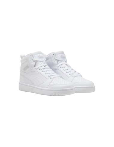 Puma Rebound V6 Mid Jr 393831 05 sneakers sportive unisex in total white Puma - 1 Puma Rebound V6 Mid Jr scarpe alte sportive un