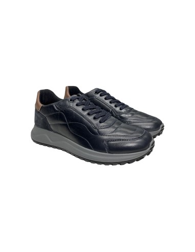 Igi&Co 6638411 sneakers uomo in pelle di vitello blu notte Igi&Co - 1 Igi&amp;Co scarpe casual uomo in vera pelle blu notte 