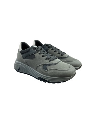 Igi&Co 6639833 sneakers uomo in pelle nabuk grigio scuro Igi&Co - 1 Igi&amp;Co scarpe casual uomo in nabuk con sottopiede in mem