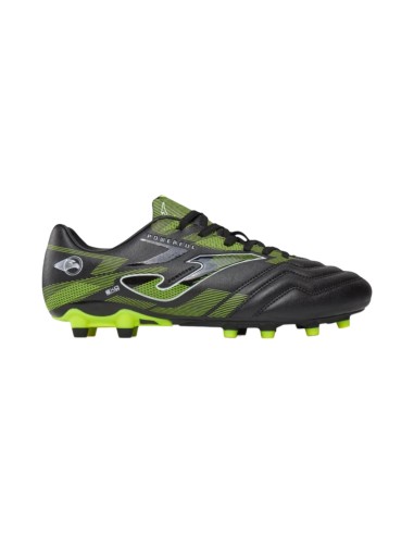 Joma Powerful 2331 Black Lemon Fluor Firm Ground scarpe da calcio uomo Joma - 1 Joma Scarpe da calcio uomo in similpelle nero e 