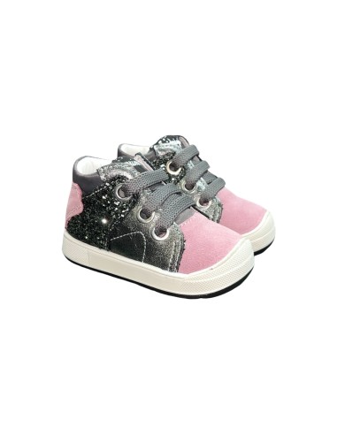 Primigi 6851611 sneakers bambina primi passi in camoscio rosa e antracite Primigi - 1 Primigi scarpe bambina primi passi in pell