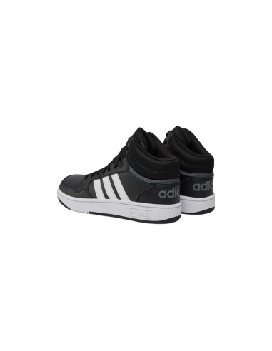 Adidas Hoops 3.0 Mid K GW0402 sneakers sportive bambino in similpelle nero Adidas - 2 Adidas Hoops 3.0 Mid K scarpe sportive cal