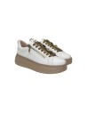 Keys K-9882 sneakers donna in pelle bianco Keys - 1 Keys scarpe casual donna in vera pelle con chiusura lacci e cerniera 