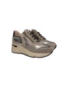 Keys K-9820 sneakers donna in pelle e camoscio taupe bronzo Keys - 1 Keys scarpe casual donna cin pelle con chiusura lacci e cer