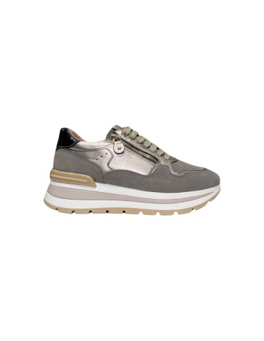 Keys K-10080 sneakers donna in pelle e camoscio taupe tortora Keys - 2 Keys scarpe casual donna cin pelle con chiusura lacci e c