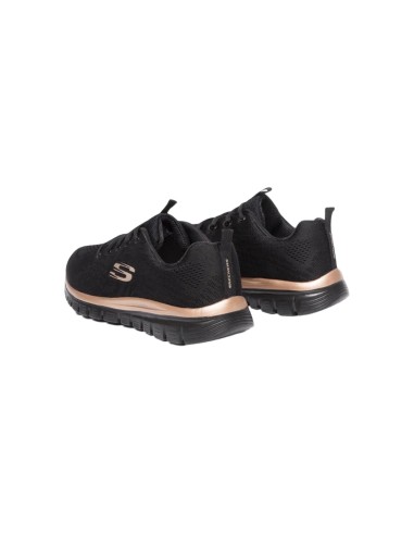 Skechers 12615/BKRG sneakers donna in tessuto nero Skechers - 2 Skechers scarpe sportive donna in tessuto con sottopiede in memo