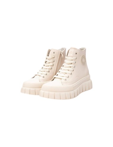 Refresh 172359 sneakers donna in similpelle beige Refresh - 2 Refresh scarpe alte donna in ecopelle con chiusura lacci e cernier