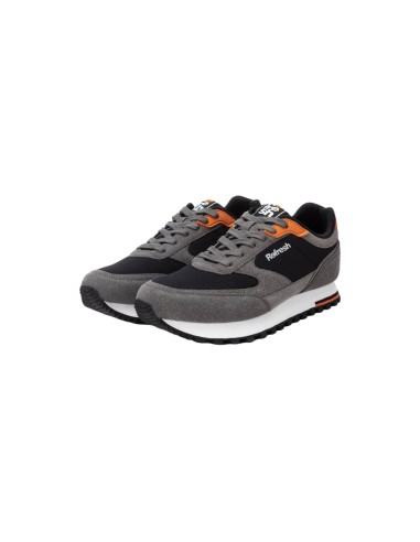 Refresh 172161 sneakers uomo in camoscio grigio e nero Refresh - 2 Refresh scarpe uomo in camoscio e tessuto 