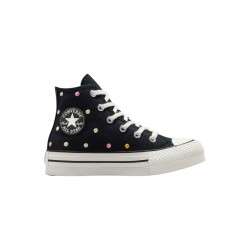 Converse Ctas Eva Lift HI A12609C sneakers bambina in tessuto nero multicolor