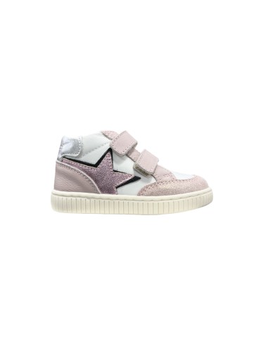 Balducci CSP5800R sneakers bambina in pelle bianco rosa Balducci - 1 Balducci scarpe bambina primi passi in vera pelle con chius