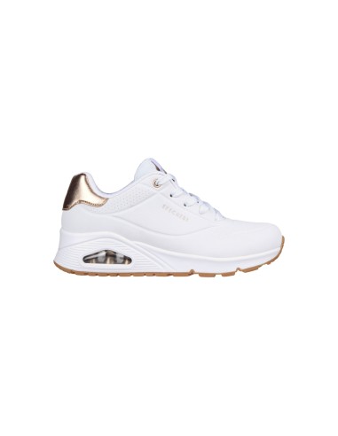 Skechers 155196/WHT sneakers donna in similpelle bianco Skechers - 1 Skechers scarpe donna con rialzo in ecopelle con sottopiede