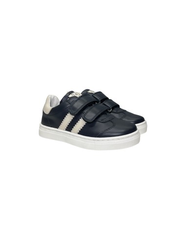 Balducci Kids BUTT1885 sneakers bambino in pelle blu e bianco Balducci - 1 Balducci Kids scarpe bambino in vera pelle con chiusu