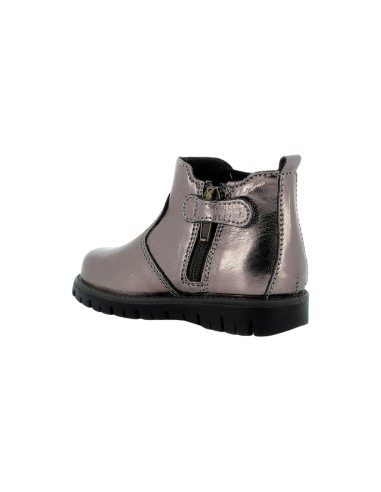 Primigi 6357533 stivaletti bambina in pelle grigio fumo Primigi - 2 Primigi Kids tronchetti bambina in pelle laminata peltro con