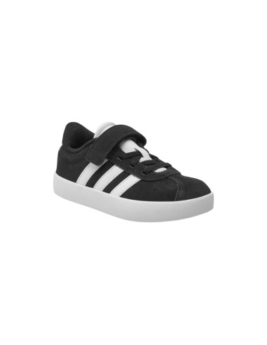 Adidas VL Court 3.0 EL C ID9148 sneakers bambino in camoscio nero Adidas - 2 Adidas VL Court 3.0 scarpe sportive calzata kids in