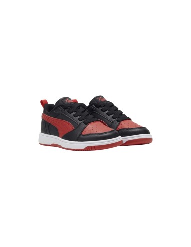 Puma Rebound V6 Lo AC PS 396742 11 sneakers bambino in similpelle nero rosso Puma - 1 Puma Rebound V6 Lo AC PS scarpe sportive b