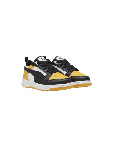 Puma Rebound V6 Lo AC PS 396742 18 sneakers bambino in similpelle nero giallo Puma - 1 Puma Rebound V6 Lo AC PS scarpe sportive 