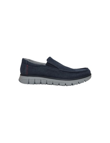 Enval Soft 7720700 slip on uomo in tessuto cotone blu Enval Soft - 1 Enval Soft scarpe uomo linea comoda in tessuto con sottopie