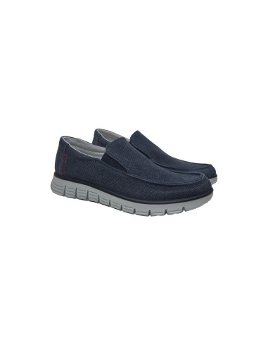 Enval Soft 7720700 slip on uomo in tessuto cotone blu Enval Soft - 2 Enval Soft scarpe uomo linea comoda in tessuto con sottopie