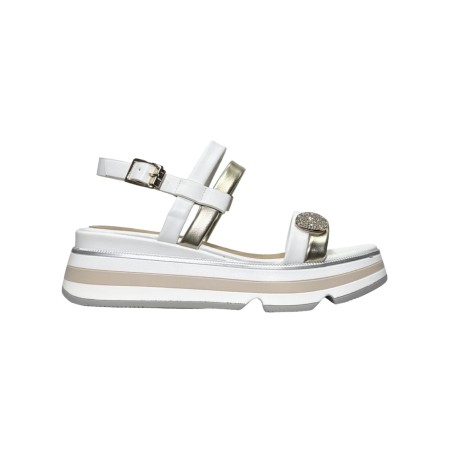 Keys K-11012 sandali donna in pelle color bianco/oro