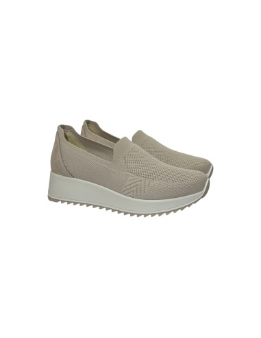 Enval Soft 7771544 slip on donna in tessuto beige Enval Soft - 2 Enval Soft scarpe donna linea comoda in tessuto con sottopiede 