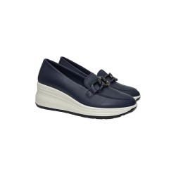 Enval Soft 7761211 mocassini donna in pelle blu 2