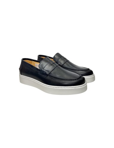 Exton 832 mocassini uomo in pelle blu marine Exton - 2 Exton scarpe casual uomo in vera pelle 