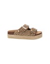 Refresh 172720 sandali donna in tessuto intrecciato taupe Refresh - 1 Refresh sandali donna in tessuto con chiusura fibbia 