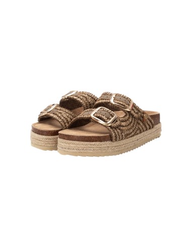 Refresh 172720 sandali donna in tessuto intrecciato taupe Refresh - 2 Refresh sandali donna in tessuto con chiusura fibbia 