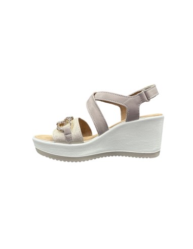 Enval Soft 7784411 sandali donna in pelle visone e oro Enval Soft - 3 Enval Soft sandali donna linea comoda in vera pelle con ap
