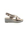 Enval Soft 7778711 sandali donna in pelle champagne Enval Soft - 1 Enval Soft sandali donna linea comoda in vera pelle con apert