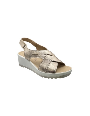 Enval Soft 7778711 sandali donna in pelle champagne Enval Soft - 2 Enval Soft sandali donna linea comoda in vera pelle con apert